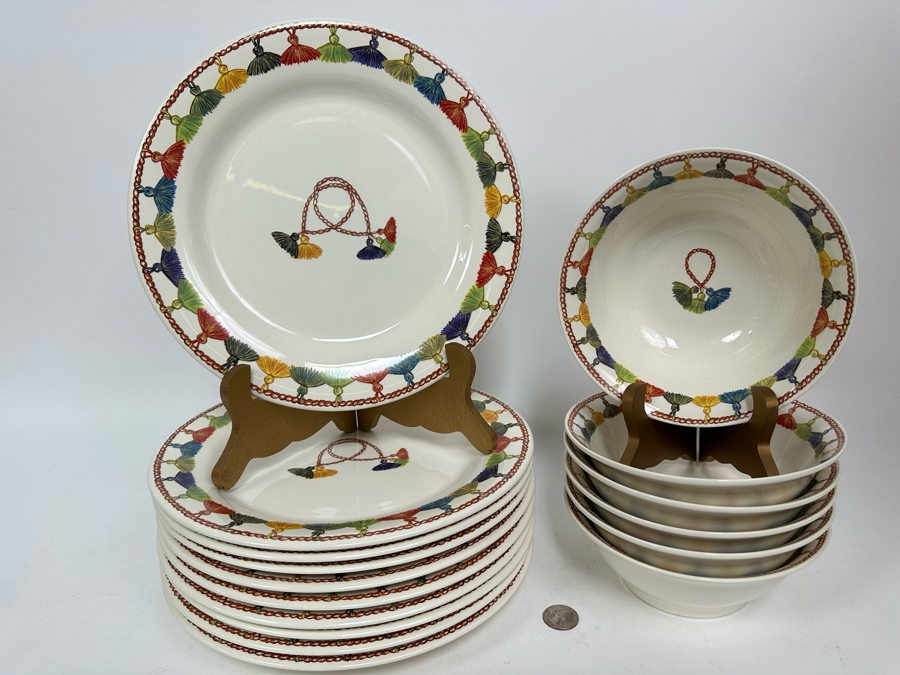 Taffetas Gien France (10) Dinner Plates 10.5R And (6) Bowls 7R Estimate $1,240 [Photo 4]