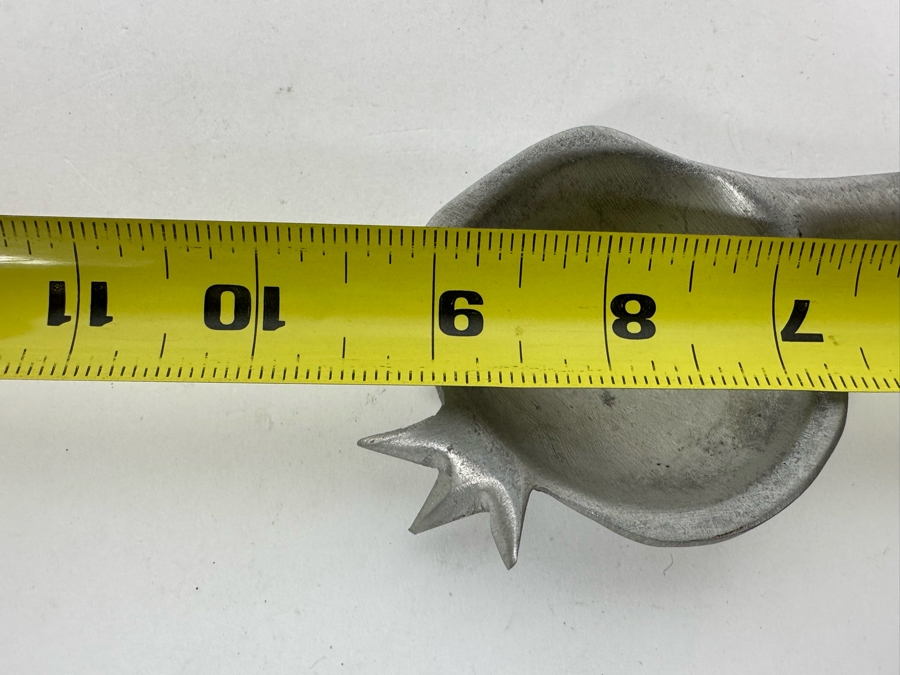 Shraga Landesman Nickel Silver Serving Dish From Israel - Pomegranate Branch 9 X 6 Retails $119 [Photo 6]