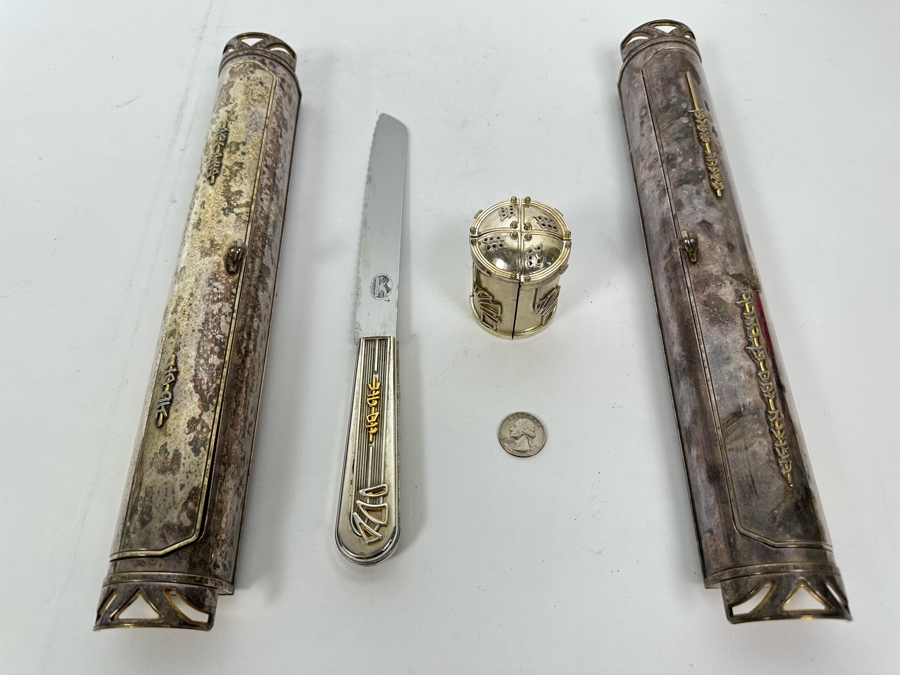 Swed Masters Workshop Victorinox Signed Carving Knife With Signed Presentation Case And Four Signed Swed Masters Workshop Salt Shakers With Signed Presentation Case By Yossi Swed, Jerusalem [Photo 3]