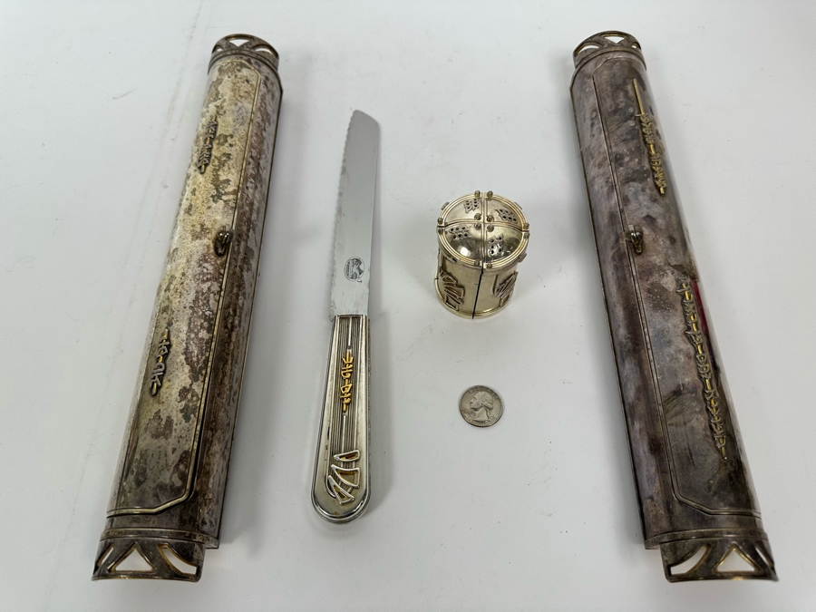 Swed Masters Workshop Victorinox Signed Carving Knife With Signed Presentation Case And Four Signed Swed Masters Workshop Salt Shakers With Signed Presentation Case By Yossi Swed, Jerusalem [Photo 2]