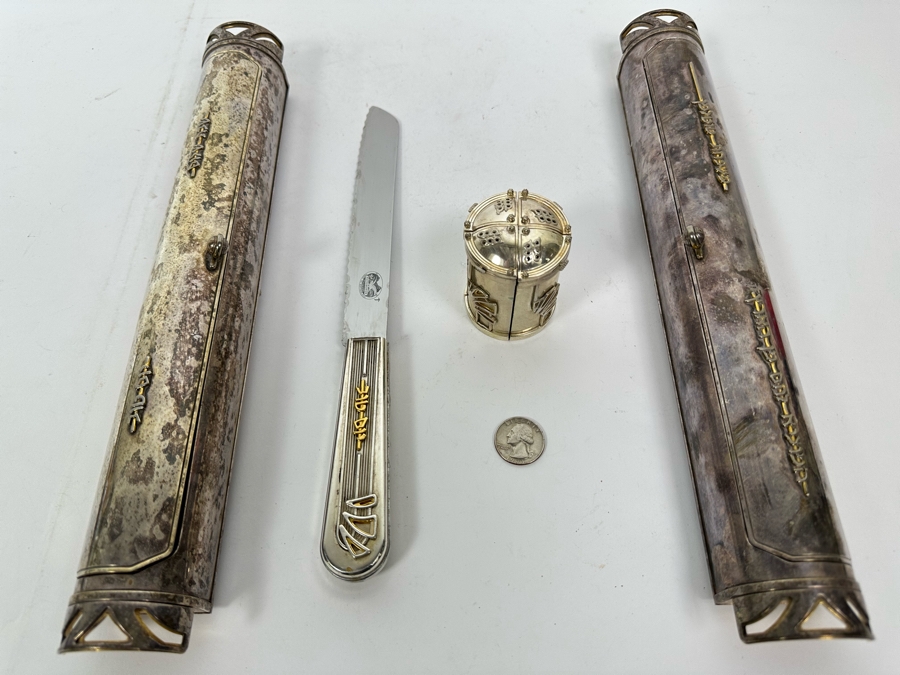 Swed Masters Workshop Victorinox Signed Carving Knife With Signed Presentation Case And Four Signed Swed Masters Workshop Salt Shakers With Signed Presentation Case By Yossi Swed, Jerusalem [Photo 5]