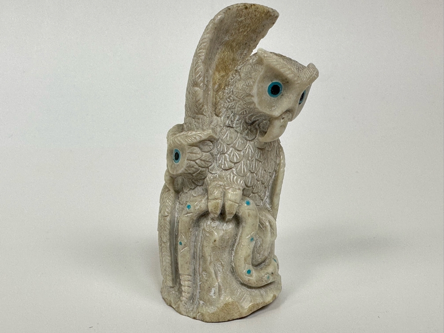 Native American Zuni Fetish Of Owls With Snake [Photo 6]