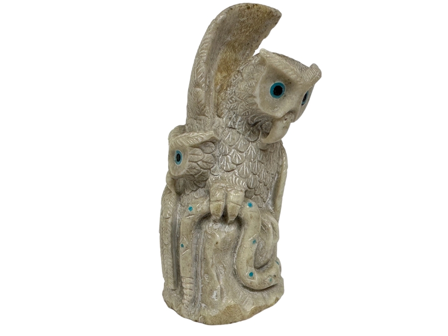 Native American Zuni Fetish Of Owls With Snake [Photo 2]