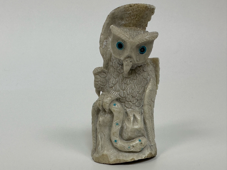 Native American Zuni Fetish Of Owls With Snake [Photo 3]