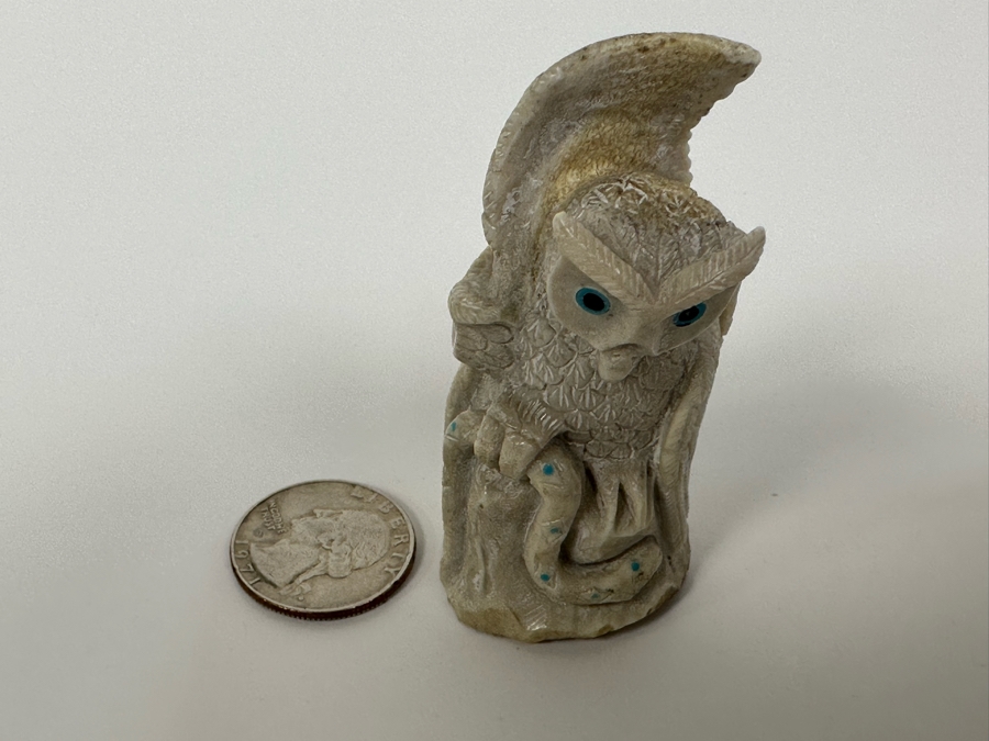 Native American Zuni Fetish Of Owls With Snake [Photo 15]