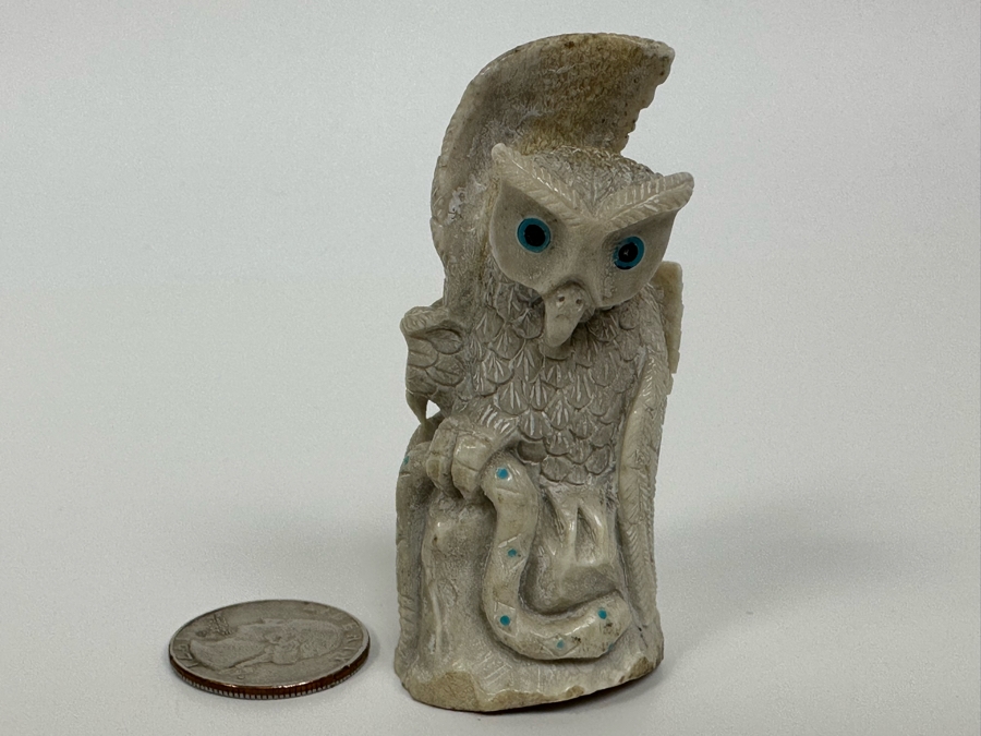 Native American Zuni Fetish Of Owls With Snake [Photo 14]