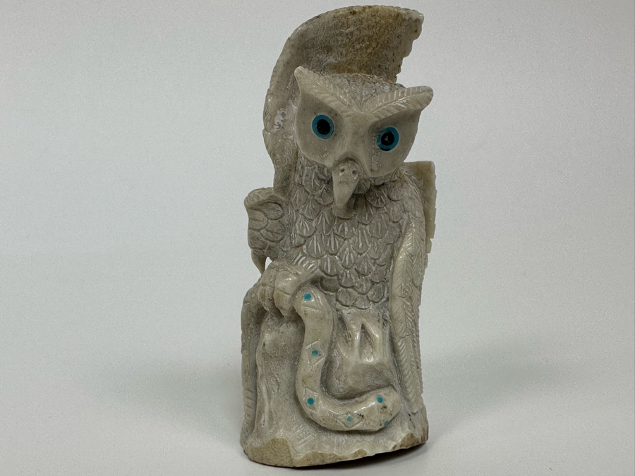Native American Zuni Fetish Of Owls With Snake [Photo 4]