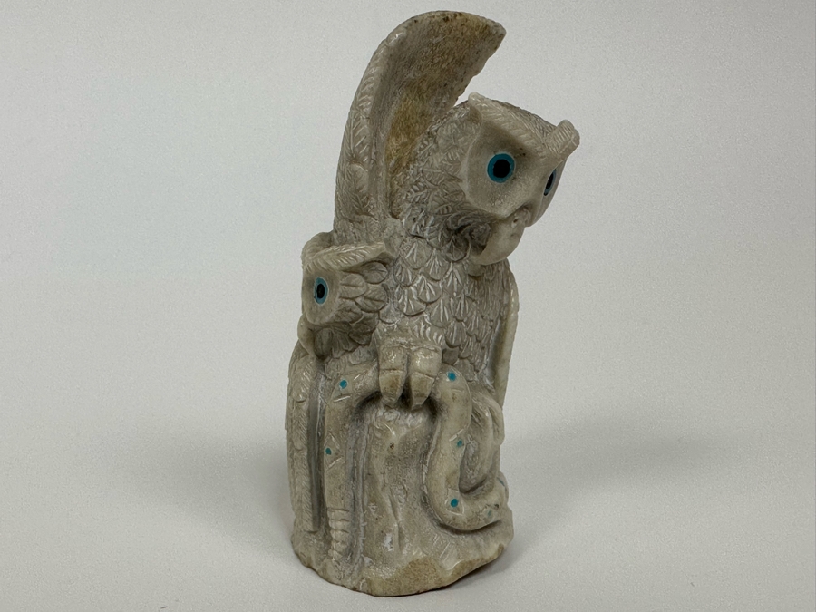 Native American Zuni Fetish Of Owls With Snake [Photo 5]