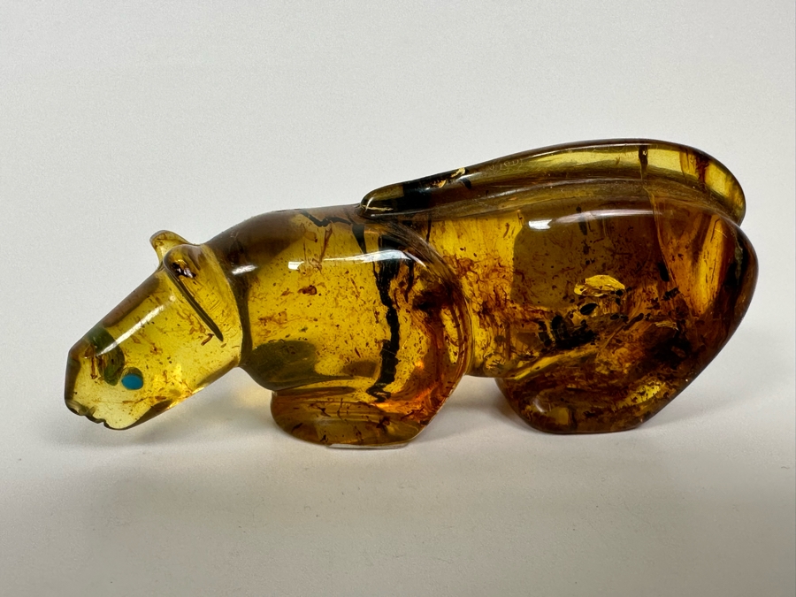 Native American Zuni Fetish Amber Carving Of Bear Retails $150 [Photo 2]