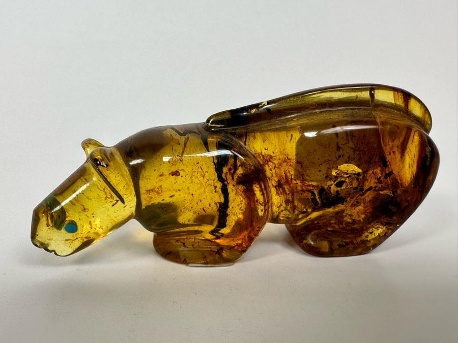 Native American Zuni Fetish Amber Carving Of Bear Retails $150 [Photo 3]