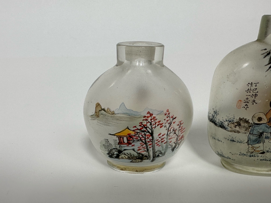 (4) Chinese Reverse Painted Snuff Bottles [Photo 8]