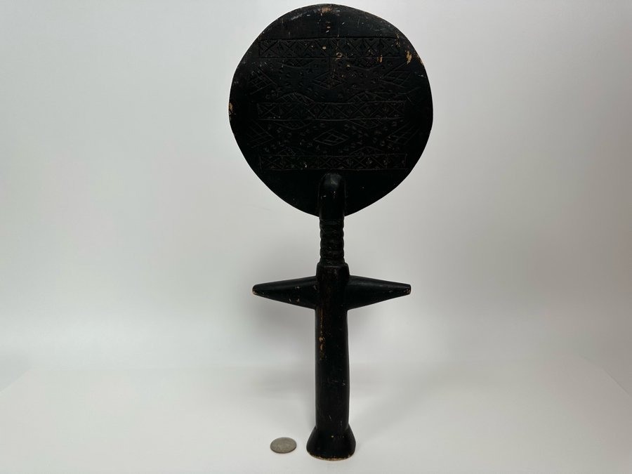 Vintage Carved Wooden African Fertility Sculpture Symbol Doll 6.5W X 15H [Photo 8]