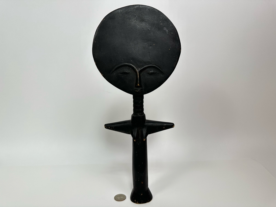 Vintage Carved Wooden African Fertility Sculpture Symbol Doll 6.5W X 15H [Photo 5]