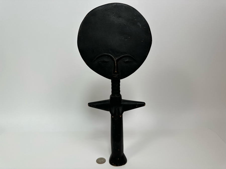 Vintage Carved Wooden African Fertility Sculpture Symbol Doll 6.5W X 15H [Photo 4]