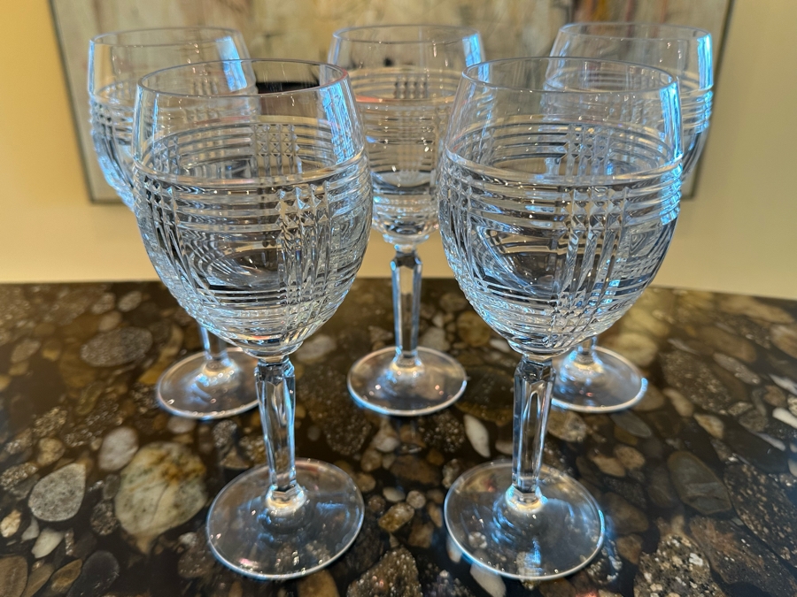 (5) Ralph Lauren Crystal Stemware Glasses 8 3/4H [Photo 3]