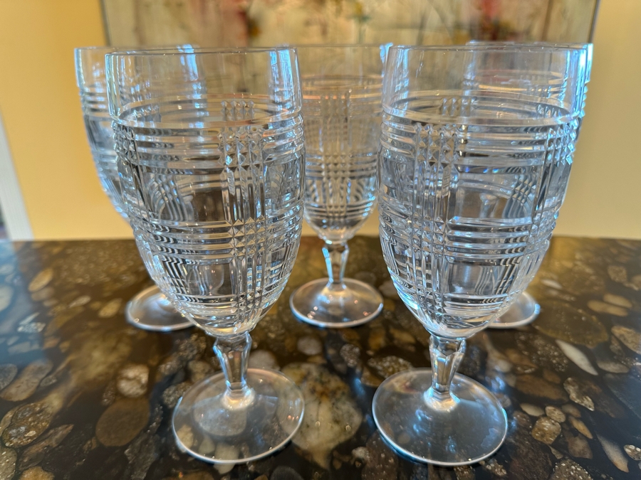 (5) Ralph Lauren Crystal Stemware Glasses 7 3/4H [Photo 3]