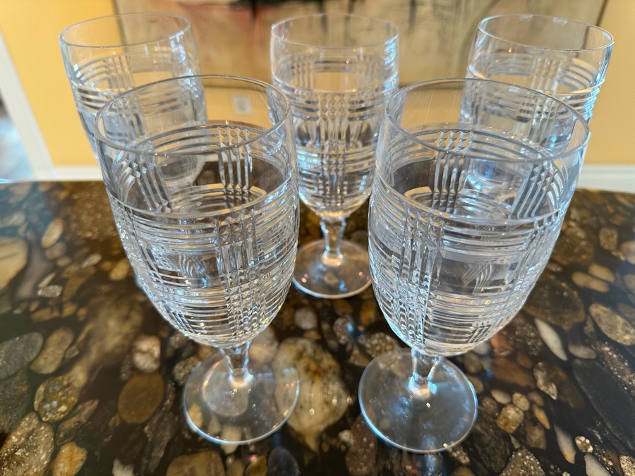 (5) Ralph Lauren Crystal Stemware Glasses 7 3/4H [Photo 4]