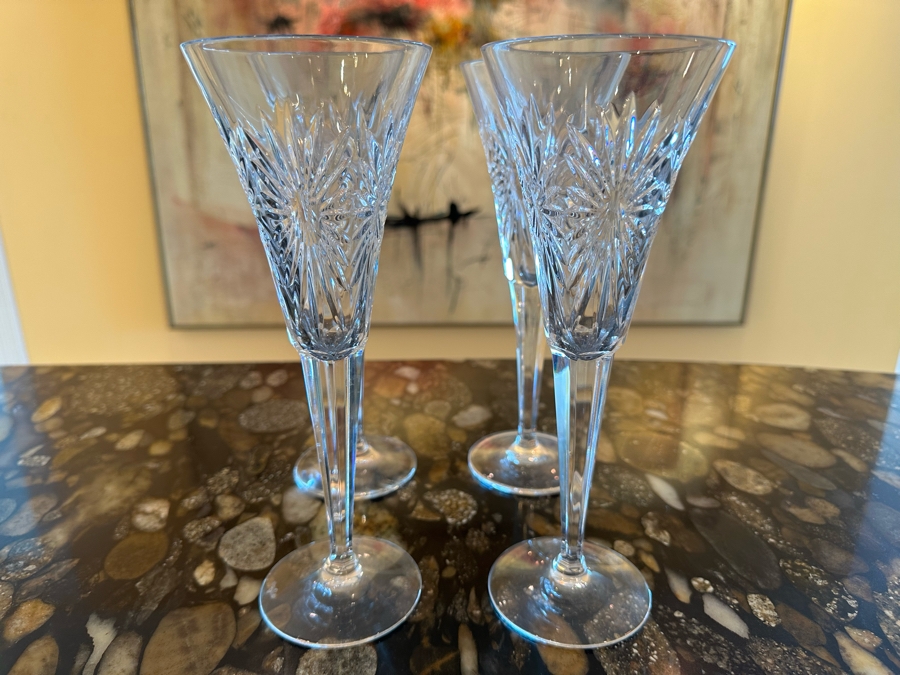 (4) Waterford Crystal Champagne Stemware Glasses 9 1/4H [Photo 3]