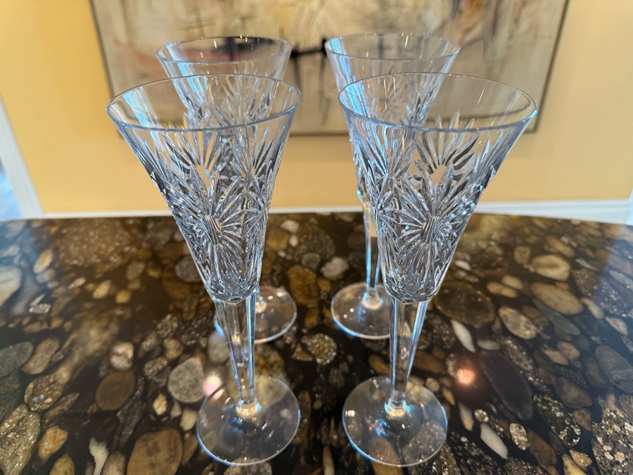 (4) Waterford Crystal Champagne Stemware Glasses 9 1/4H [Photo 4]