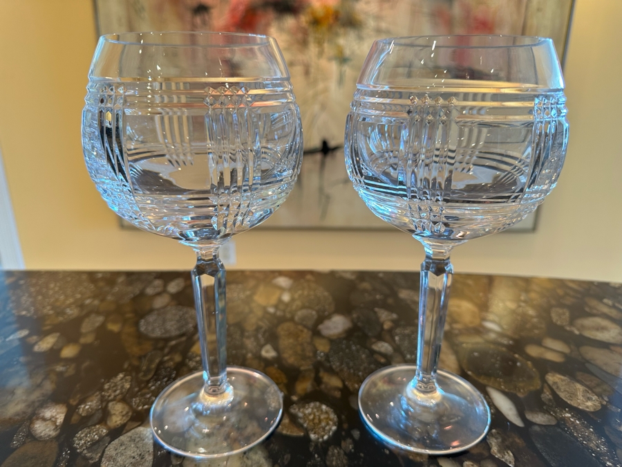(2) Ralph Laureen Crystal Stemware Glasses 9H [Photo 3]