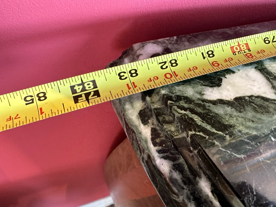 Antique Serpentine Front Burled Walnut Buffet Sideboard Cabinet With Marble Top 83W X 26D X 38H [Photo 18]