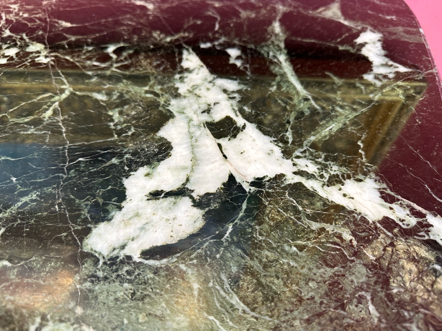 Antique Serpentine Front Burled Walnut Buffet Sideboard Cabinet With Marble Top 83W X 26D X 38H [Photo 13]