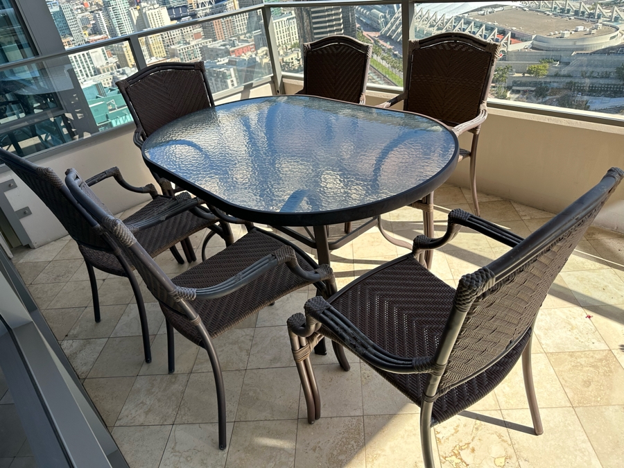 Luxury Outdoor Patio Furniture Dining Table With Six Chairs By Summer