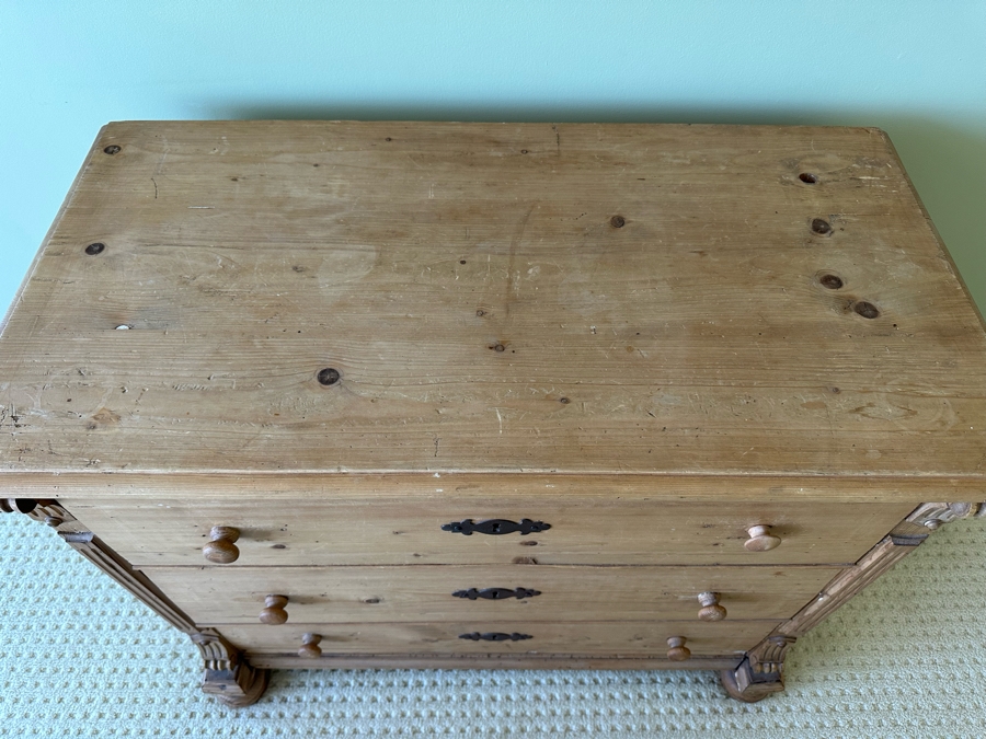Antique Pine Chest Of Drawers Dresser 40W X 21D X 32H [Photo 7]