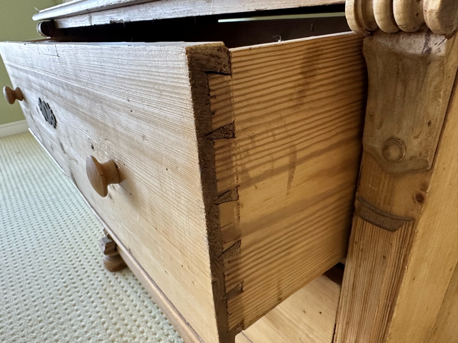 Antique Pine Chest Of Drawers Dresser 40W X 21D X 32H [Photo 5]