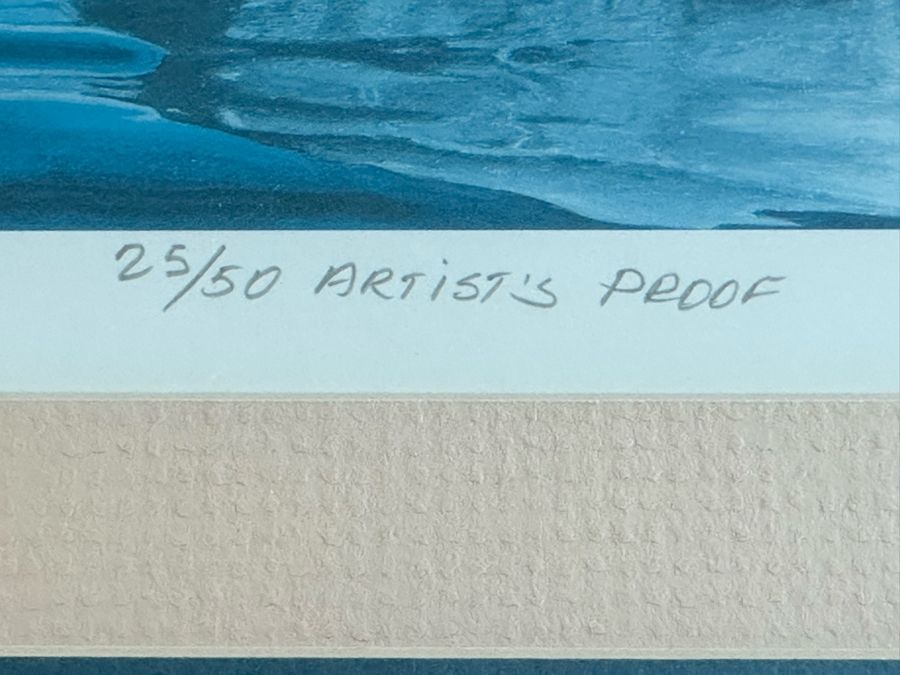 Hand Signed Robert Steiner Limited Edition Swan Print Artist Proof And 1991 Waterfowl Stamp Framed 21.5 X 20 [Photo 8]