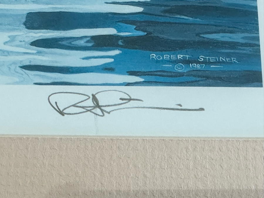 Hand Signed Robert Steiner Limited Edition Swan Print Artist Proof And 1991 Waterfowl Stamp Framed 21.5 X 20 [Photo 7]