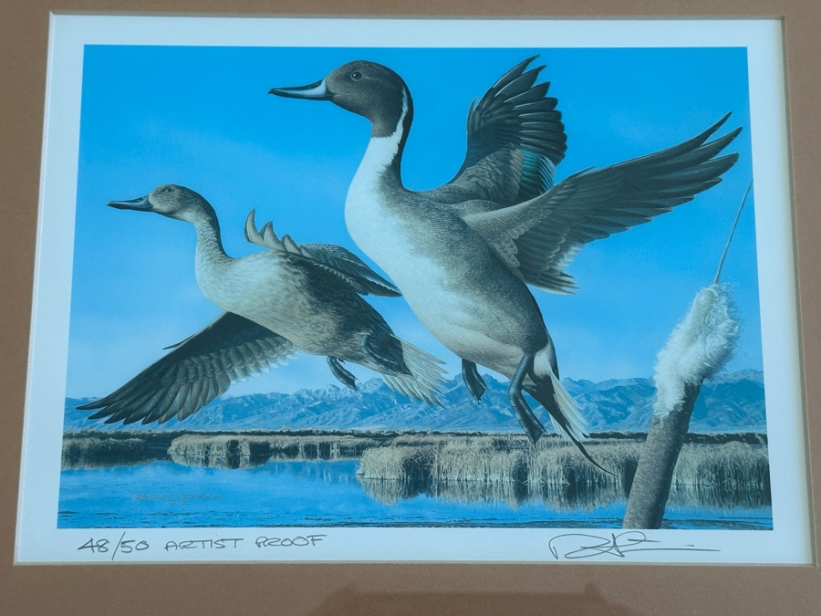 Hand Signed Robert Steiner Limited Edition Duck Print Artist Proof And