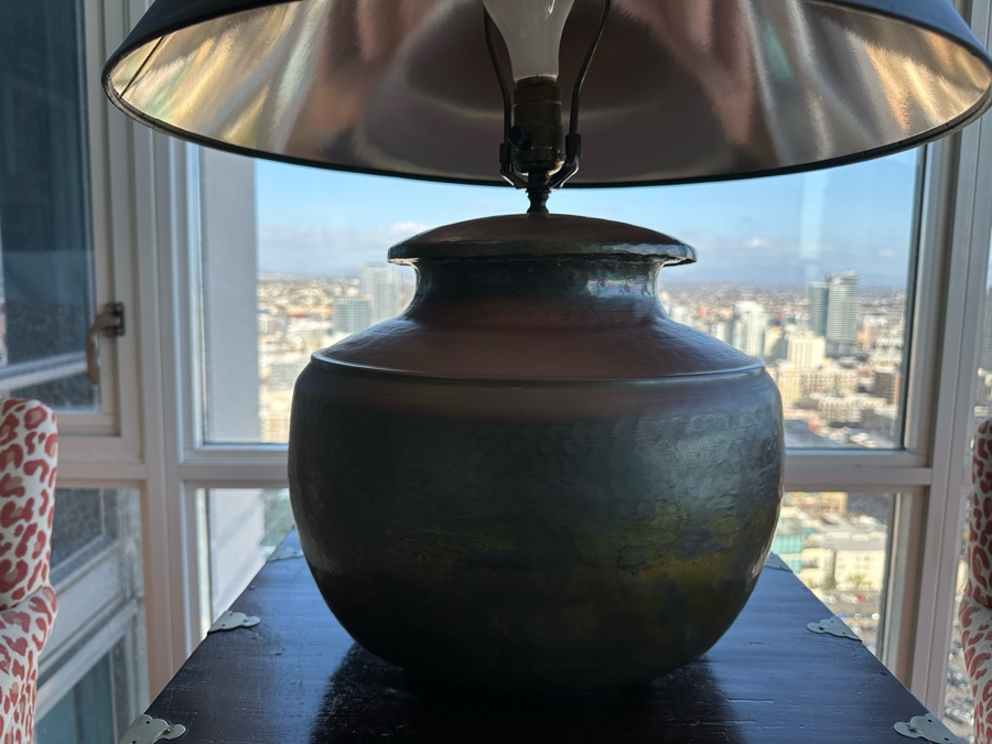 Hammered Brass Table Lamp 23H [Photo 4]