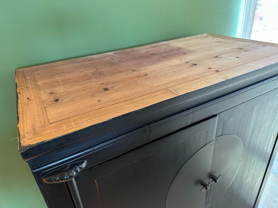 Chinoisere Black Wooden Cabinet Armoire 43.5W X 23.5D X 67H [Photo 8]