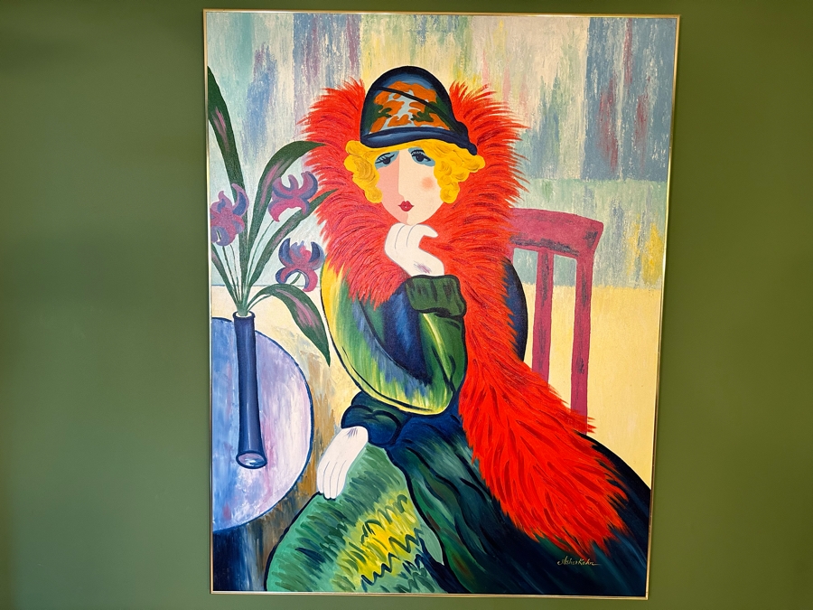 Original Asher Kahn Painting On Canvas 42 X 54 [Photo 2]