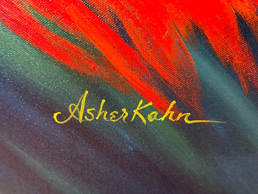 Original Asher Kahn Painting On Canvas 42 X 54 [Photo 8]