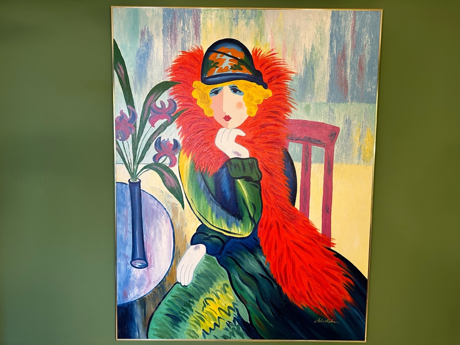 Original Asher Kahn Painting On Canvas 42 X 54 [Photo 3]