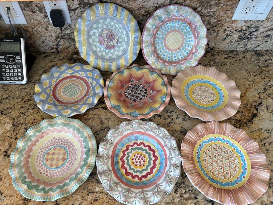 (8) Hand Painted Victoria And Richard MacKenzie-Childs Plates 9 1/4R [Photo 2]