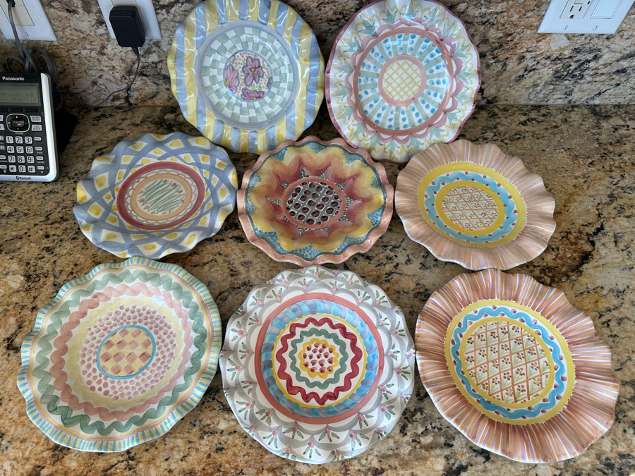 (8) Hand Painted Victoria And Richard MacKenzie-Childs Plates 9 1/4R [Photo 3]