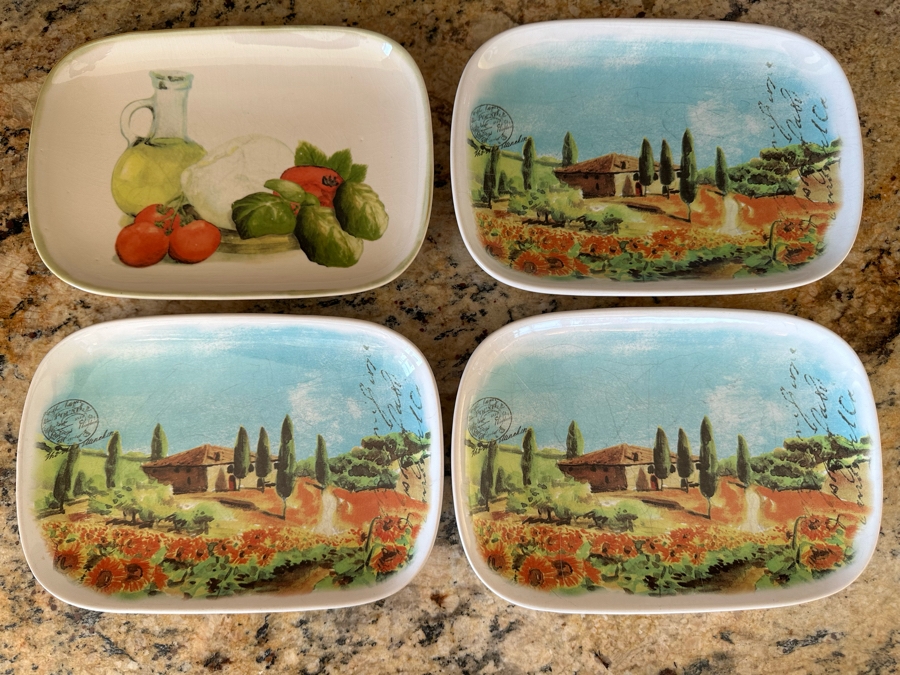 (4) Ceramisia Italy Ceramic Salad Plates 9.5 X 6 3/4 [Photo 1]