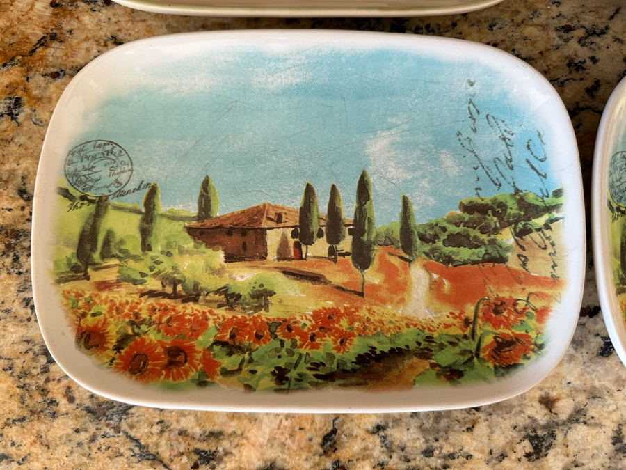 (4) Ceramisia Italy Ceramic Salad Plates 9.5 X 6 3/4