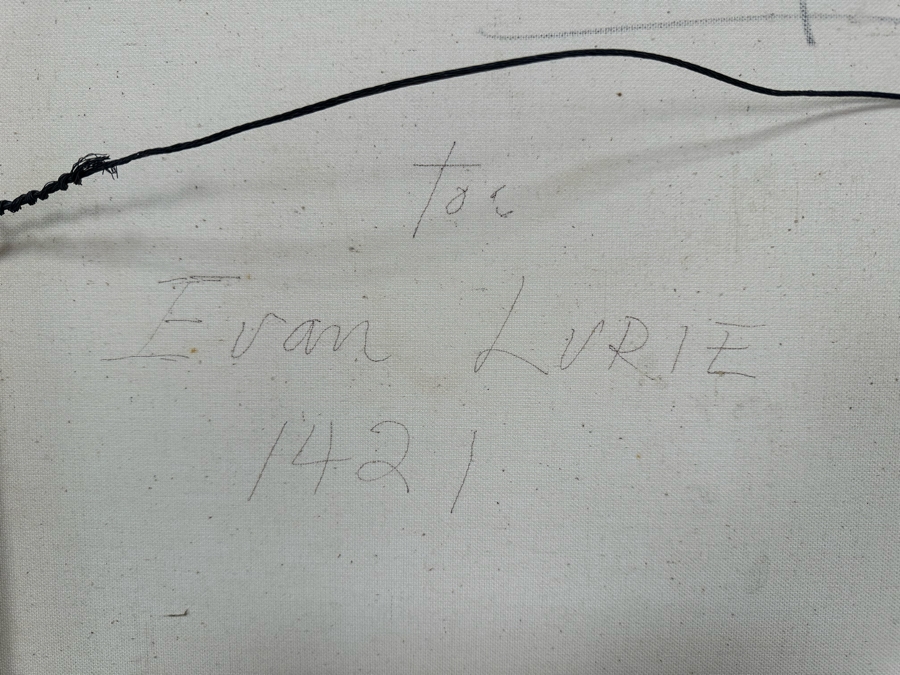 William Anton (20th Century, NYC) Original Modernist Acrylic Painting On Canvas Titled 'Black Abstract Ball' 1984 New York Additionally Signed, Titled And Dated Verso For Evan Lurie 36 X 48 [Photo 21]