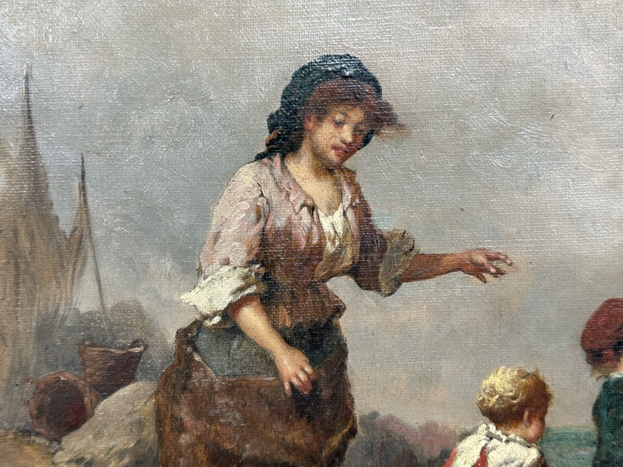 Frederick Gerald Kinnaird (d. 1881, United Kingdom) Original Antique Oil On Canvas Painting Signed F.G. Kinnaird 24 X 14 In Stunning Gilded Antique Frame 35 X 26 Estimate $1,000-$2,000 [Photo 12]