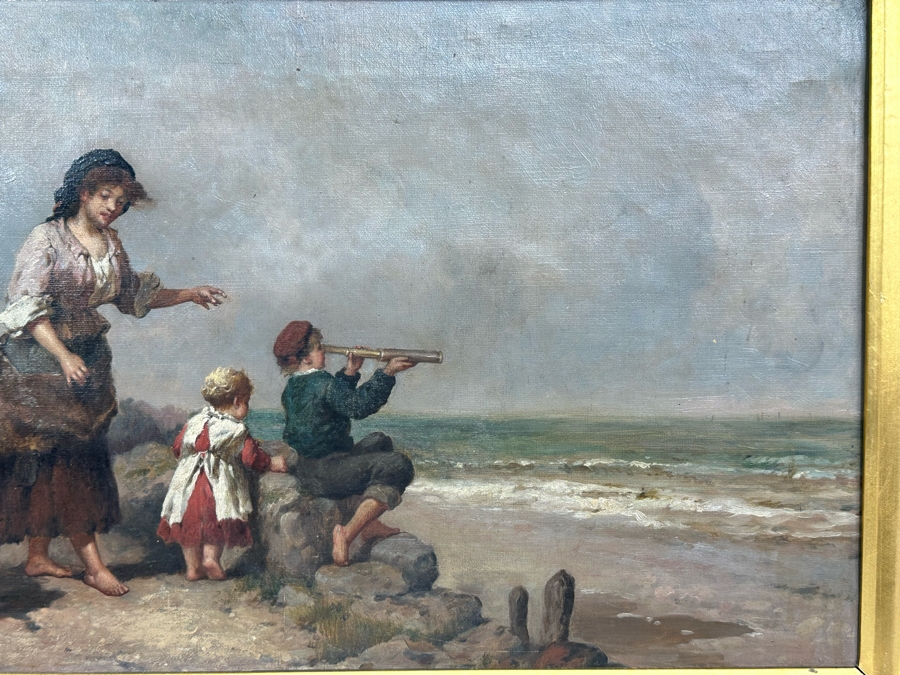 Frederick Gerald Kinnaird (d. 1881, United Kingdom) Original Antique Oil On Canvas Painting Signed F.G. Kinnaird 24 X 14 In Stunning Gilded Antique Frame 35 X 26 Estimate $1,000-$2,000 [Photo 9]