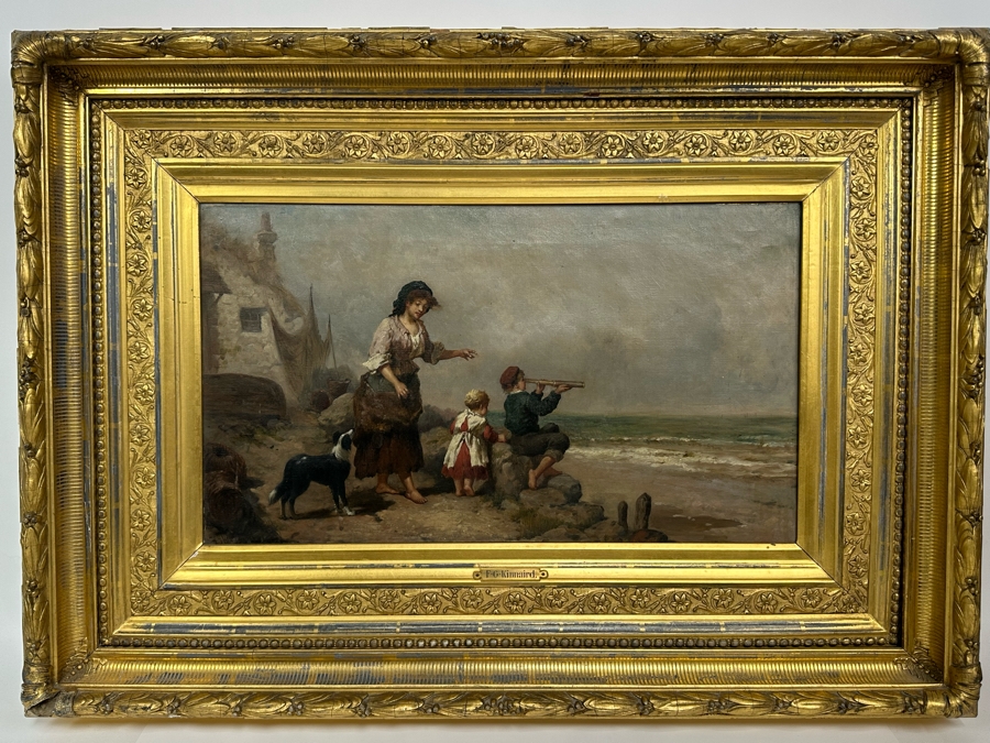 Frederick Gerald Kinnaird (d. 1881, United Kingdom) Original Antique Oil On Canvas Painting Signed F.G. Kinnaird 24 X 14 In Stunning Gilded Antique Frame 35 X 26 Estimate $1,000-$2,000 [Photo 4]