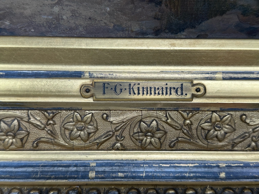 Frederick Gerald Kinnaird (d. 1881, United Kingdom) Original Antique Oil On Canvas Painting Signed F.G. Kinnaird 24 X 14 In Stunning Gilded Antique Frame 35 X 26 Estimate $1,000-$2,000 [Photo 7]