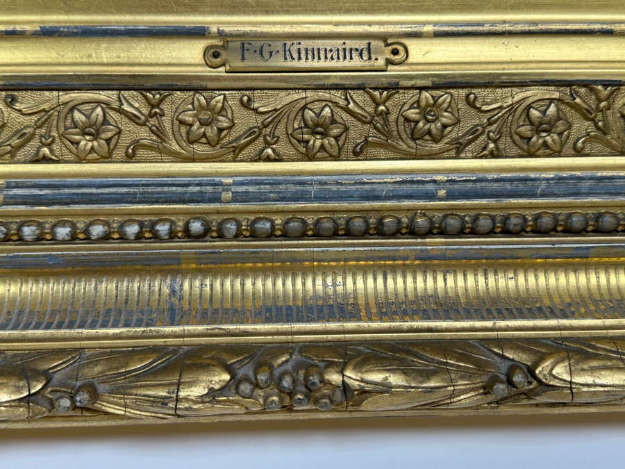 Frederick Gerald Kinnaird (d. 1881, United Kingdom) Original Antique Oil On Canvas Painting Signed F.G. Kinnaird 24 X 14 In Stunning Gilded Antique Frame 35 X 26 Estimate $1,000-$2,000 [Photo 17]