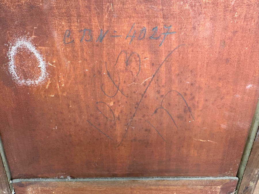 After Constant Troyon Original Painting Titled Chickens In Front Of A Farmhouse 12 X 15 In Antique Gilt Frame 19.5 X 23 Back Top Of Wooden Frame Has Illegible Writing (Signature?) Verso Reads Basse - Court Von Troyon [Photo 16]