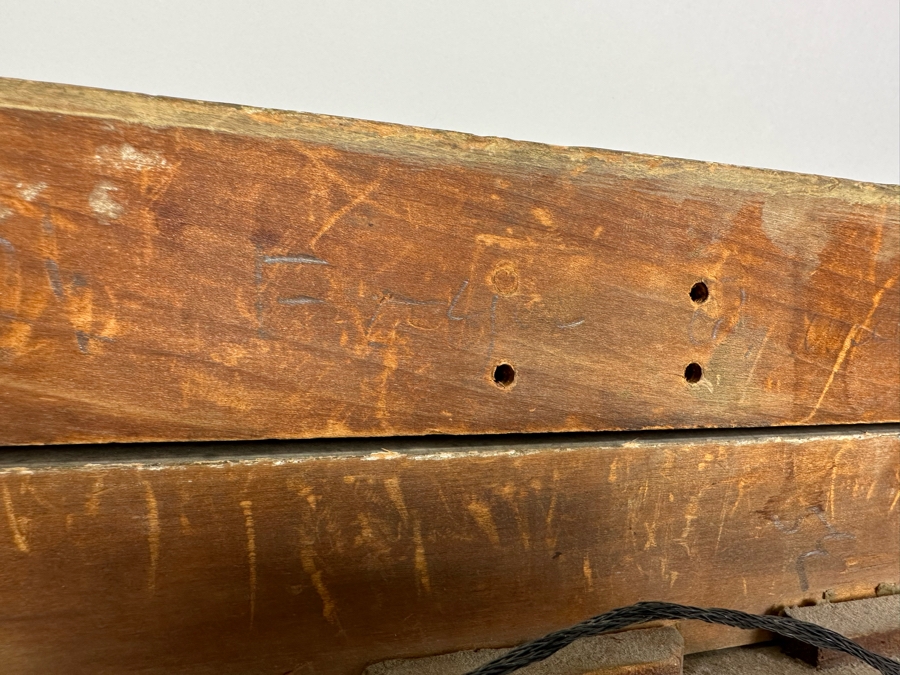 After Constant Troyon Original Painting Titled Chickens In Front Of A Farmhouse 12 X 15 In Antique Gilt Frame 19.5 X 23 Back Top Of Wooden Frame Has Illegible Writing (Signature?) Verso Reads Basse - Court Von Troyon [Photo 26]