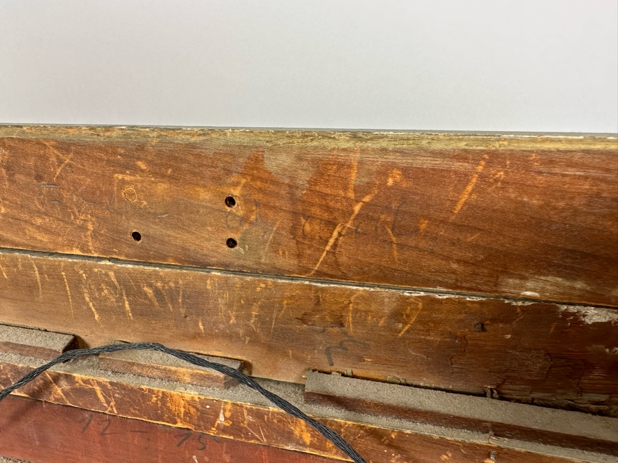 After Constant Troyon Original Painting Titled Chickens In Front Of A Farmhouse 12 X 15 In Antique Gilt Frame 19.5 X 23 Back Top Of Wooden Frame Has Illegible Writing (Signature?) Verso Reads Basse - Court Von Troyon [Photo 23]